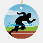 ジョギングランニングスプリントデザインオーナメント セラミックオーナメント (正面)