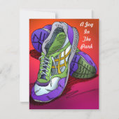 ジョギング走招待状赤橙色が奨励へ 招待状 (正面)