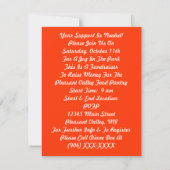 ジョギング走招待状赤橙色が奨励へ 招待状 (裏面)