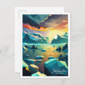 ジョクルサロンアイスランドトラベルヴィンテージイラストレーション ポストカード (正面/裏面)