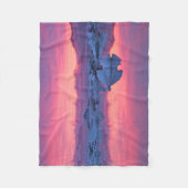 ジョクルサロン氷河ラグーン上空の夕日 フリースブランケット (正面)