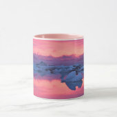 ジョクルサロン氷河ラグーン上空の夕日 マグカップ (中央)