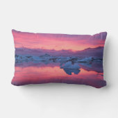 ジョクルサロン氷河ラグーン上空の夕日 ランバークッション (裏面)