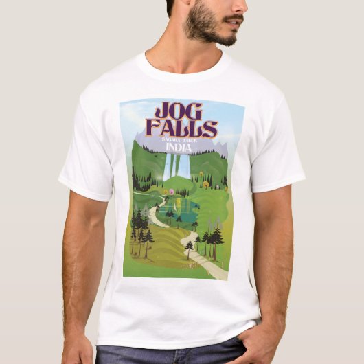 ジョグ滝、ジョグ滝、カルナタカのサガラタルク Tシャツ (正面)