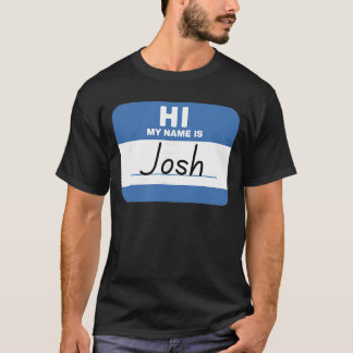 ジョシュって僕の名前 ネームタグ レトロ Tシャツ