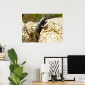 ジョシュアの木で黄色い背のとげのあるトカゲ ポスター (ホームオフィス)