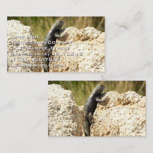 ジョシュアの木で黄色い背のとげのあるトカゲ 名刺 (正面/裏面)