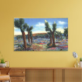 ジョシュアの木と砂漠の野花の景色 キャンバスプリント (インサイチュ (リビング))