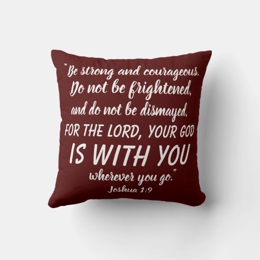 ジョシュアの1:9の強力な聖書の詩のリバーシブル クッション (裏面)