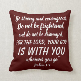 ジョシュアの1:9の強力な聖書の詩のリバーシブル クッション