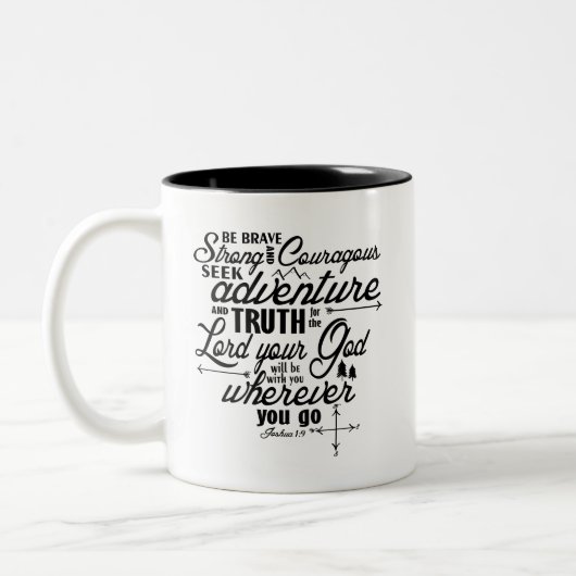 ジョシュアの1:9の聖書の詩のマグ ツートーンマグカップ (左)