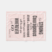 (ジョシュアの)強い及び勇気があるピンクまたは黒があって下さい フリースブランケット (正面(横))