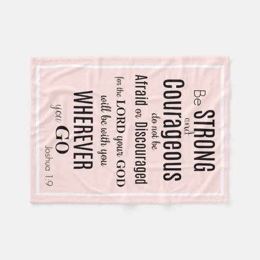 (ジョシュアの)強い及び勇気があるピンクまたは黒があって下さい フリースブランケット (正面(横))