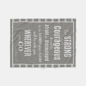 (ジョシュアの)強い及び勇気がある灰色または白があって下さい フリースブランケット (正面(横))