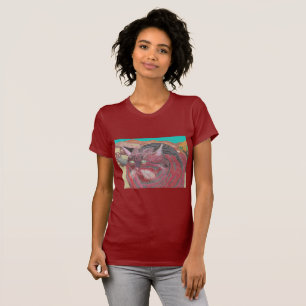 ジョシュアツリーのStripey猫 Tシャツ