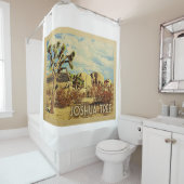 ジョシュアツリーカリフォルニアヴィンテージトラベル シャワーカーテン (インサイチュ)