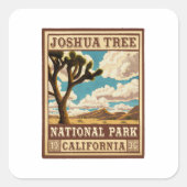 ジョシュアツリーナショナルパークアウトドアヴィンテージ スクエアシール (正面)