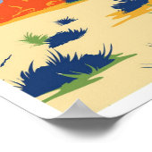 ジョシュアツリーナショナルパークアートヴィンテージトラベル ポスター (角)