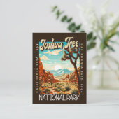 ジョシュアツリーナショナルパークイラストレーション 動揺して ポストカード (スタンド正面)