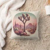 ジョシュアツリーナショナルパークカリフォルニアウォーター色 クッション (ブランケット)