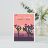 ジョシュアツリーナショナルパークカリフォルニアヴィンテージピンク ポストカード (スタンド正面)