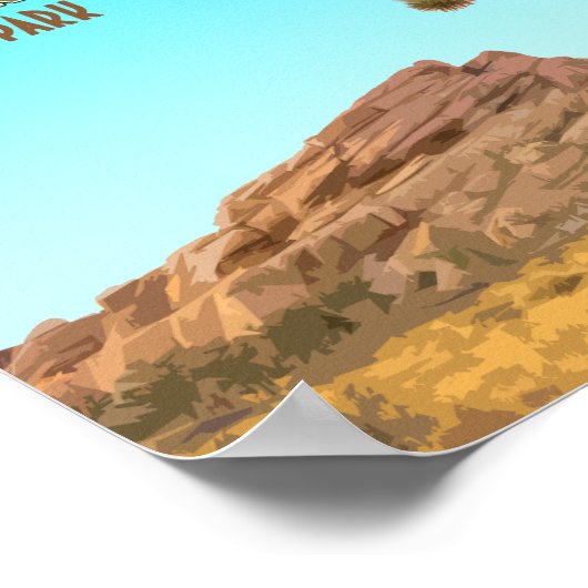 ジョシュアツリーナショナルパークカリフォルニアヴィンテージ ポスター (角)