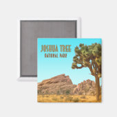 ジョシュアツリーナショナルパークカリフォルニアヴィンテージ マグネット (正面/裏面)
