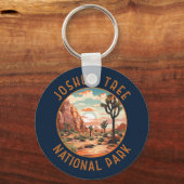 ジョシュアツリーナショナルパークサンセットレトロ 動揺して キーホルダー (裏面)