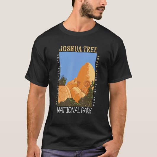 ジョシュアツリーナショナルパークスカルロックカリフォルニアディ Tシャツ (正面)