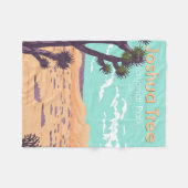 ジョシュアツリーナショナルパークトゥレ春ヴィンテージ フリースブランケット (正面(横))