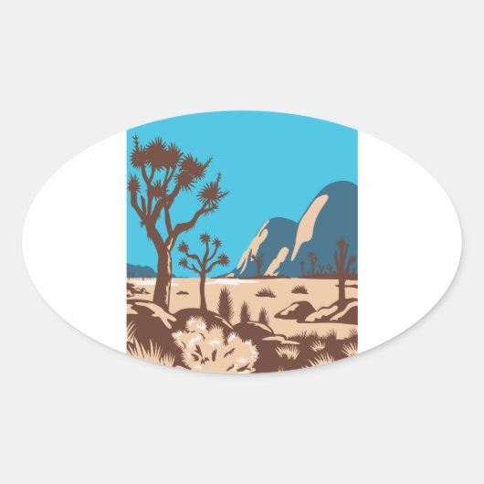 ジョシュアツリーナショナルパークリバーサイドカリフォルニア 楕円形シール (正面)