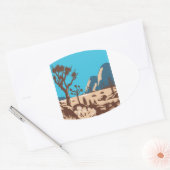 ジョシュアツリーナショナルパークリバーサイドカリフォルニア 楕円形シール (封筒)