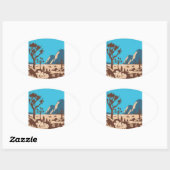 ジョシュアツリーナショナルパークリバーサイドカリフォルニア 楕円形シール (シート)