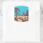 ジョシュアツリーナショナルパークリバーサイドカリフォルニア 楕円形シール (バッグ)