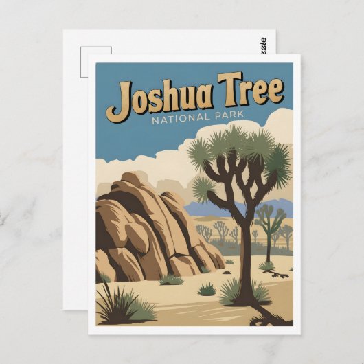 ジョシュアツリーナショナルパークヴィンテージ ポストカード (正面/裏面)