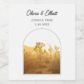 ジョシュアツリーフォト結婚式の引き出物 ワインラベル (シングルラベル)