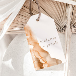 ジョシュアツリーボヘミアンニュートラル新婦+新郎のお願い ギフトタグ