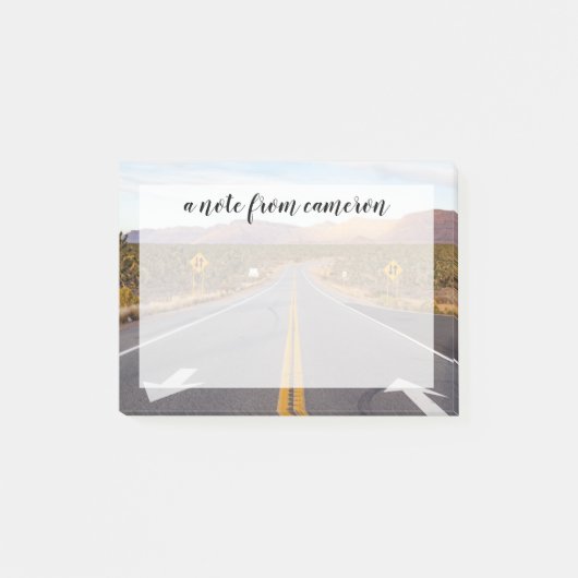 ジョシュアツリー国立公園を通る道路 ポストイット (正面)