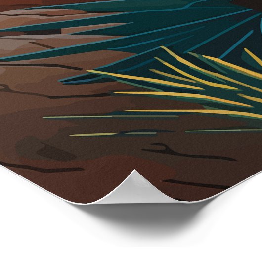 ジョシュアツリー国立公園カリフォルニア砂漠 ポスター (角)