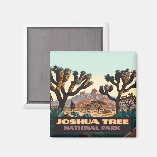 ジョシュアツリー国立公園カリフォルニア砂漠 マグネット (正面/裏面)