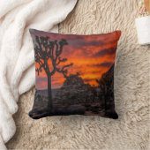 ジョシュアツリー国立公園レッドサンセット クッション (ブランケット)