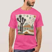 ジョシュアツリー国立公園線芸術ヴィンテージハイキング Tシャツ (正面)