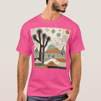 ジョシュアツリー国立公園線芸術ヴィンテージハイキング Tシャツ