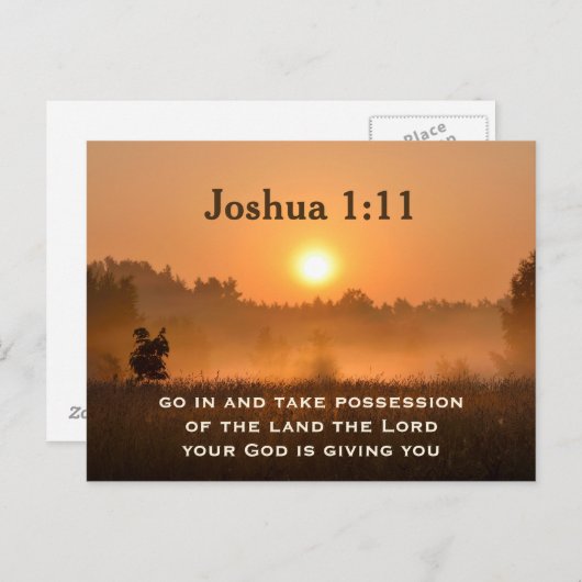 ジョシュア1:11聖なる書物、 経典が土地を占有 ポストカード (正面/裏面)