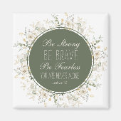 ジョシュア1:9強い緑の野草リース マグネット (正面)