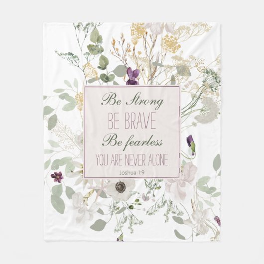 ジョシュア1:9強い野花フリースブランケット フリースブランケット (正面)