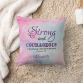 ジョシュア1:9強く勇敢なキリスト教の女性 クッション (ブランケット)