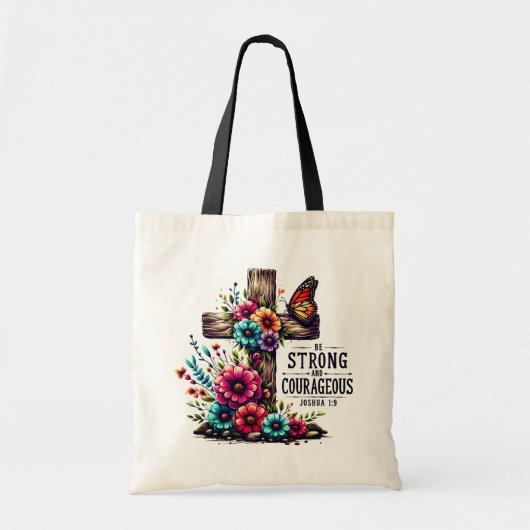 ジョシュア1:9 | マタイ5:16聖書の聖なる書物、 経典引用文 トートバッグ (正面)