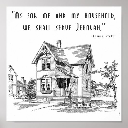 ジョシュア24:15プリント ポスター (正面)