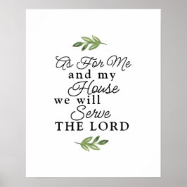 ジョシュア24:15私と私の家の緑 ポスター
